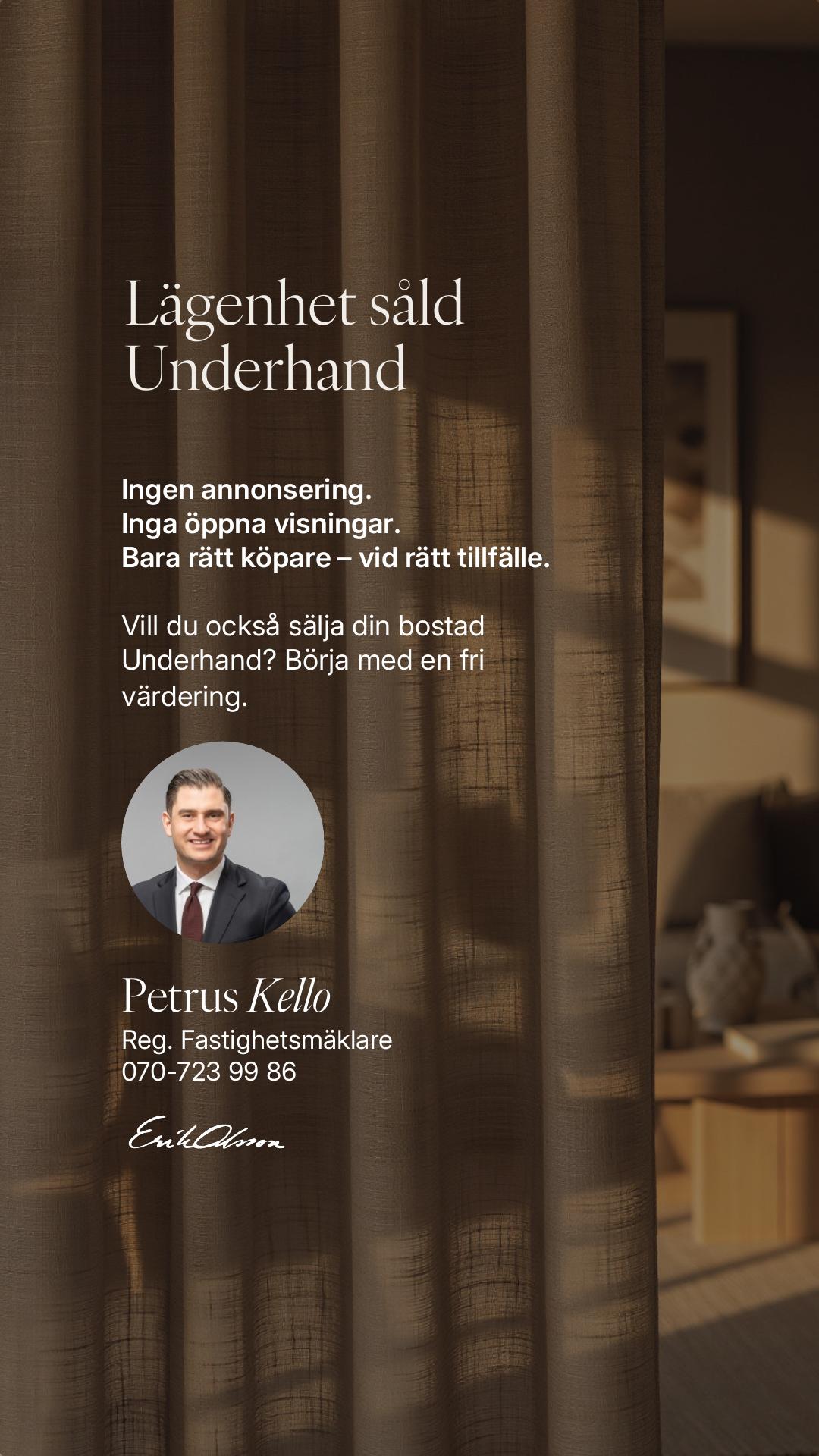 Lägenhet såld underhand
